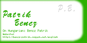 patrik bencz business card